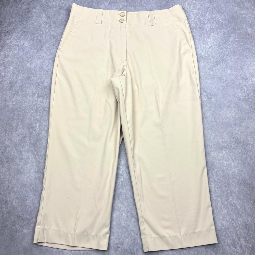 Nike Golf Pants Womens Size 6 Khaki Tan Dri Fit Stretch Cropped Capri 256860-244